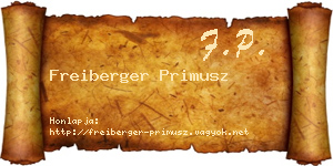 Freiberger Primusz névjegykártya